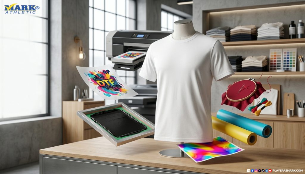 Playera lisa premium compatible con serigrafía, DTF, DTG, bordado, vinil textil y sublimación para personalización.