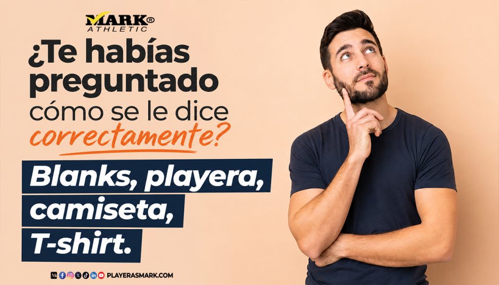 ¿Cómo se le dice correctamente? Blanks, playera, camiseta, T-shirt y otras diferencias. Hombre con playera lisa pensando.