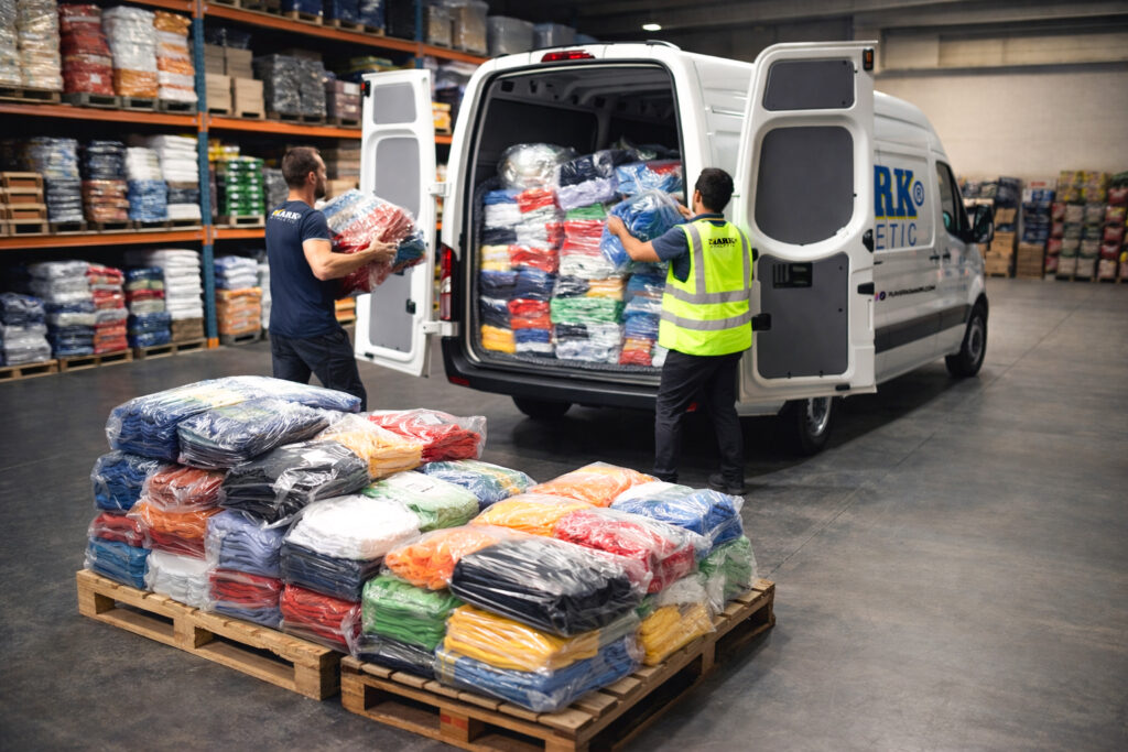 logística de envíos de playeras al mayoreo en México con carga de inventario en camioneta y entregas rápidas a todo el país
