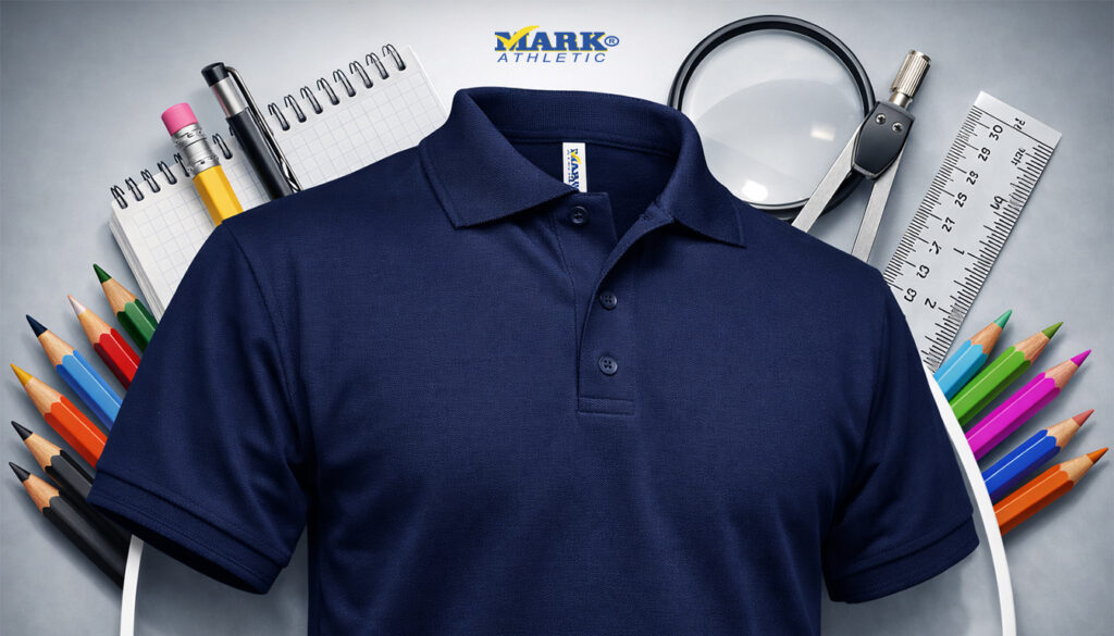Playera 1451 tipo polo azul marino para personalización textil con herramientas de diseño Playeras Mark