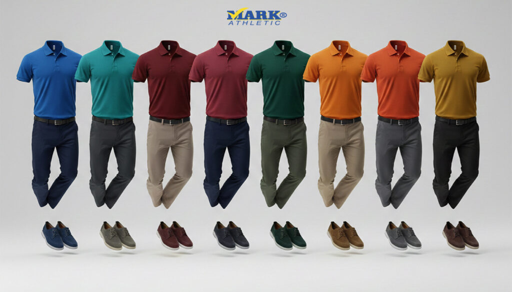 Colores disponibles de la playera polo 1451 de Playeras Mark para uniformes empresariales y bordado en México
