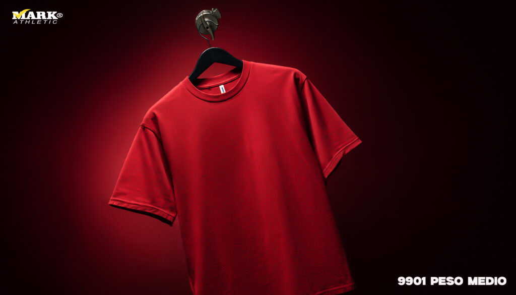 Playera 9901 peso medio roja de algodón premium para mayoreo en México