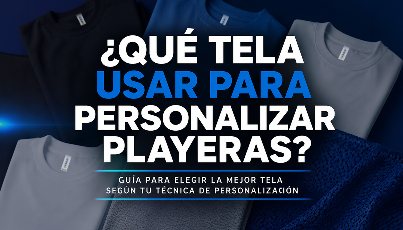 Mejor tela para playeras: guía para elegir algodón, poliéster, piqué o Dry Tech según la técnica de personalización.
