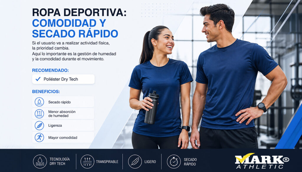 Playeras deportivas Dry Tech para empresas y equipos de trabajo, con tecnología de secado rápido, control de humedad y mayor comodidad durante actividades físicas.