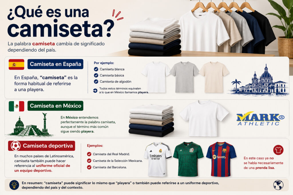 ¿Qué es una camiseta? Diferencias entre camiseta y playera en México y España