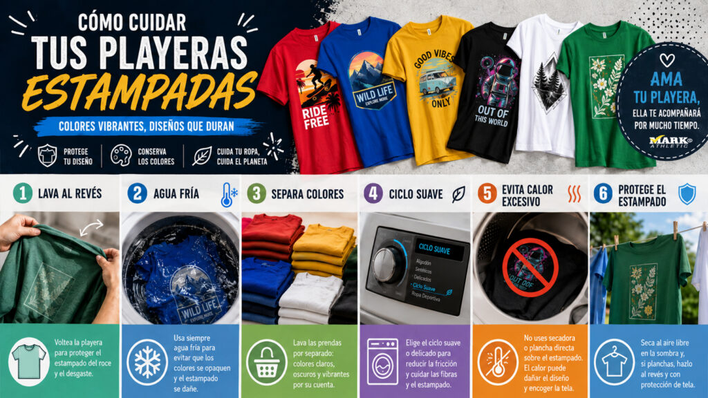 Cómo cuidar playeras estampadas para conservar el diseño y el color